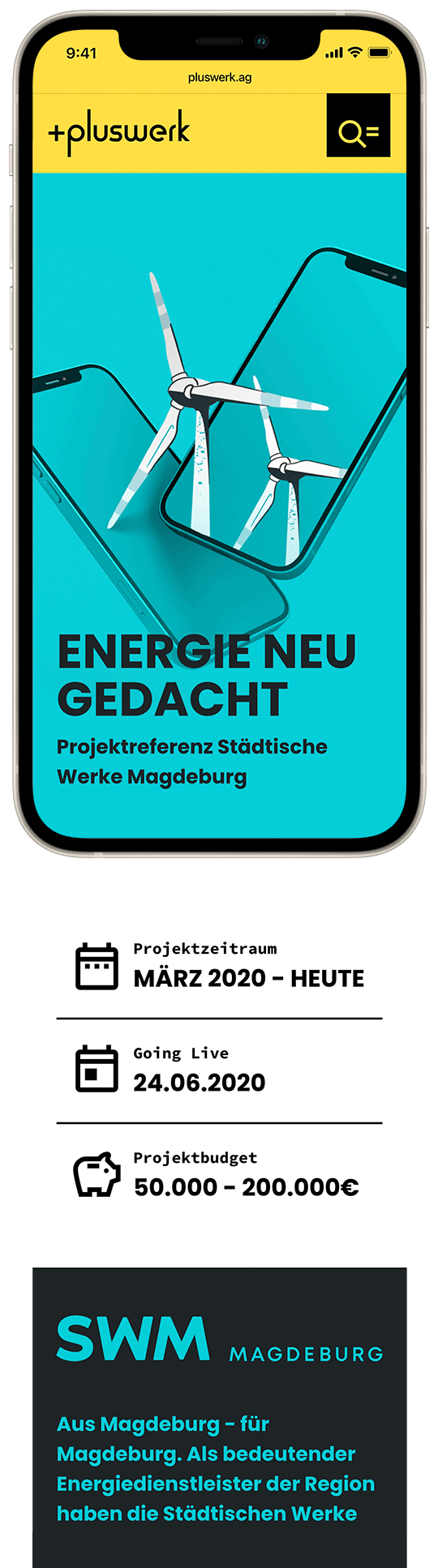 Projektreferenz auf einem iPhone