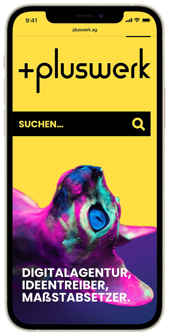 Screenshot der Startseite auf Mobile