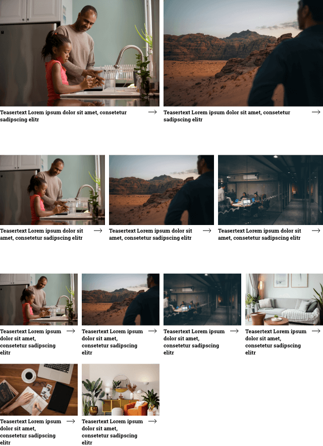 Beispiel eines responsiven Teaser-Grids